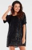 Awama cekinowa sukienka oversize czarna A483